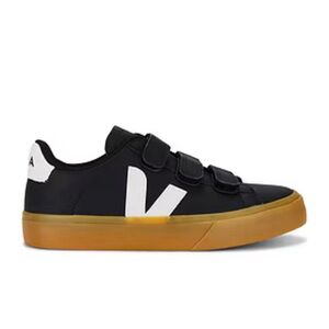 Veja Black Sneakers with White Logo and Gum Sole